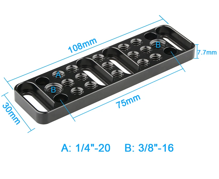 Многофункциональная пластина для крепления сыра с 1/4 &quot 20 и 3/8&quot 16 соединениями