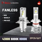 H4 H7 Светодиодные фары безвентиляторные мини-размеры H8 H9 led H11 Светодиодные лампы для автомобиля Авто HB4 9006 HB3 9005 6000K 8000K High Bright