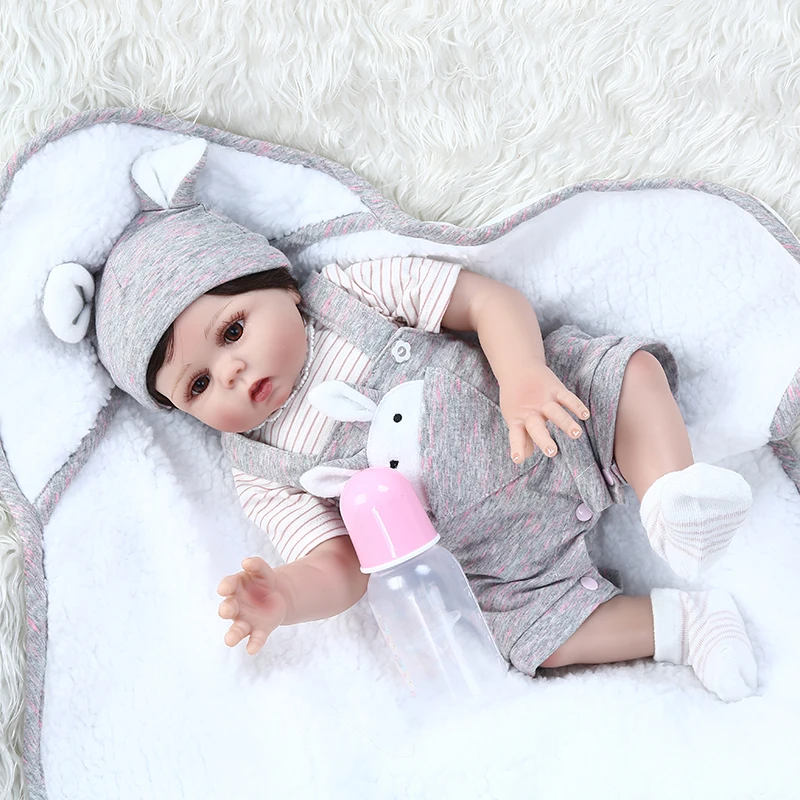 48 см Цельный Мягкий силиконовый реалистичный гибкий bebe Кукла reborn baby cudly сладкий Премиум кукла с одеялом