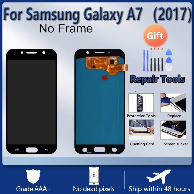 

5.7" Super OLED Replacement LCD For Samsung Galaxy A7 2017 A720 A720F SM-A720F LCD Display Touch Screen Digitizer Assembly