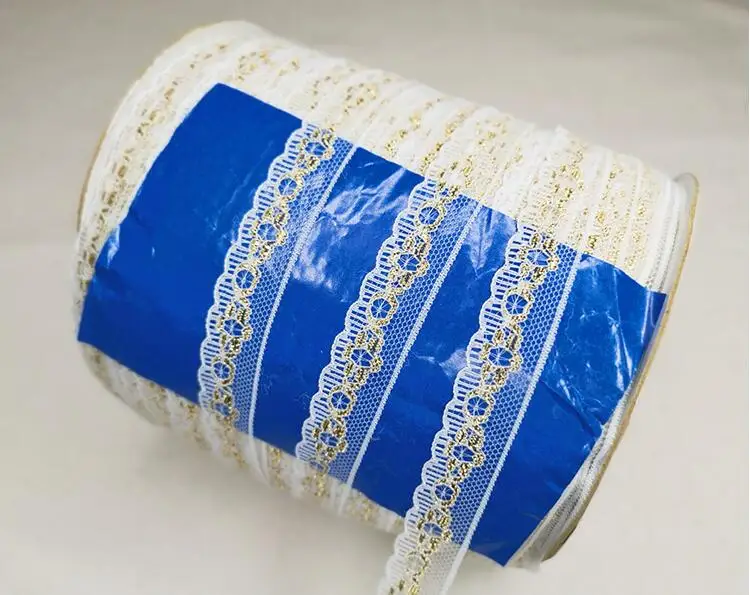 Высокое качество 10 метров белого золота гладкой кружево лента тесьма 2 см DIY