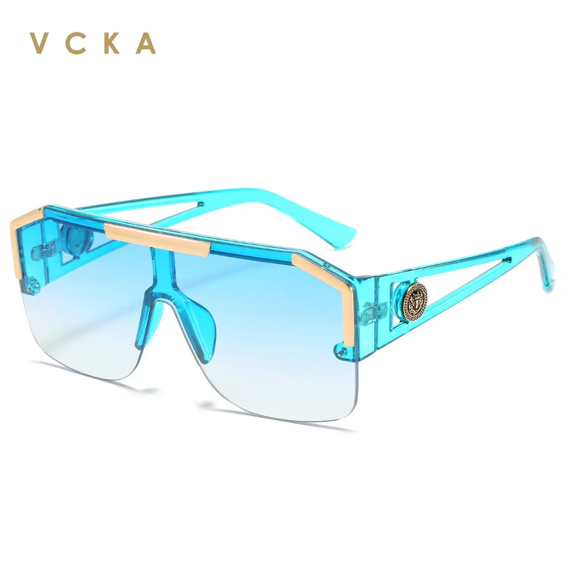 

VCKA Classic Oversized Square Siamese Sunglasses Women 2021 New Fashion Sun Glasses Female Gradient Vintage Big Shades UV400