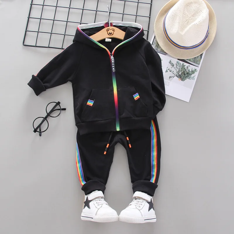 

2021 Spring New Hot Boys' Suits Children's Long-sleeved Hooded Sweatershirt + Trousers Clothes Kids Tracksuit Autumn Outwear Set