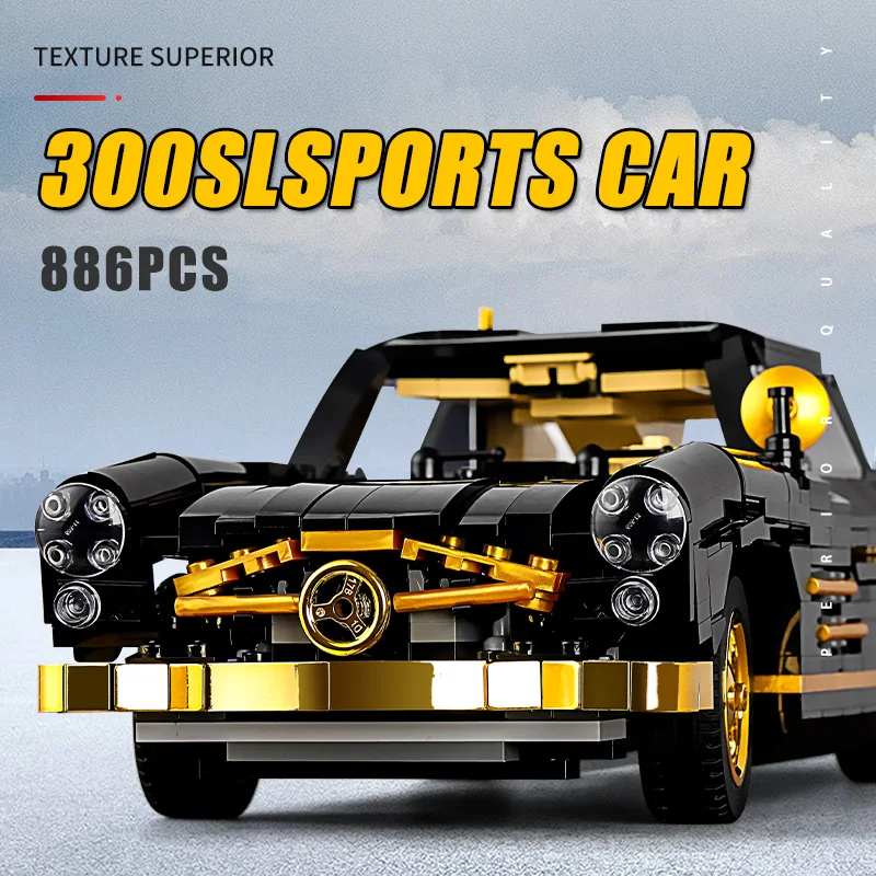 

886pcs High Tech Car Toys The MOC Gullwing Model Building Blocks Assembly Bricks Kid Toys for Children Boys Kids Gift
