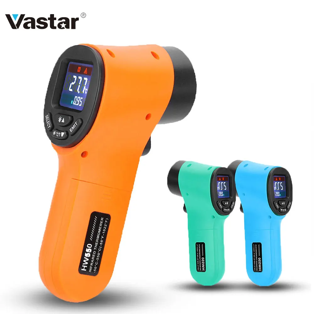 Vastar портативный цифровой lcd Крытый удобный Бесконтактный температурный тестер промышленный инфракрасный термометр-50~ 550 Цельсия