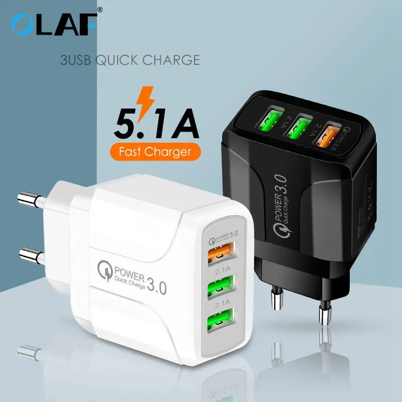 Зарядное устройство Olaf QC3.0 USB быстрая зарядка 3 0 мобильный телефон адаптер для iphone