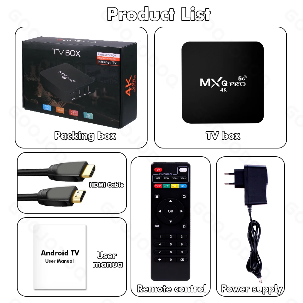 GOOJODOQ Android Smart TV Box 5G Сетевые плееры домашний пульт дистанционного управления IP 4K