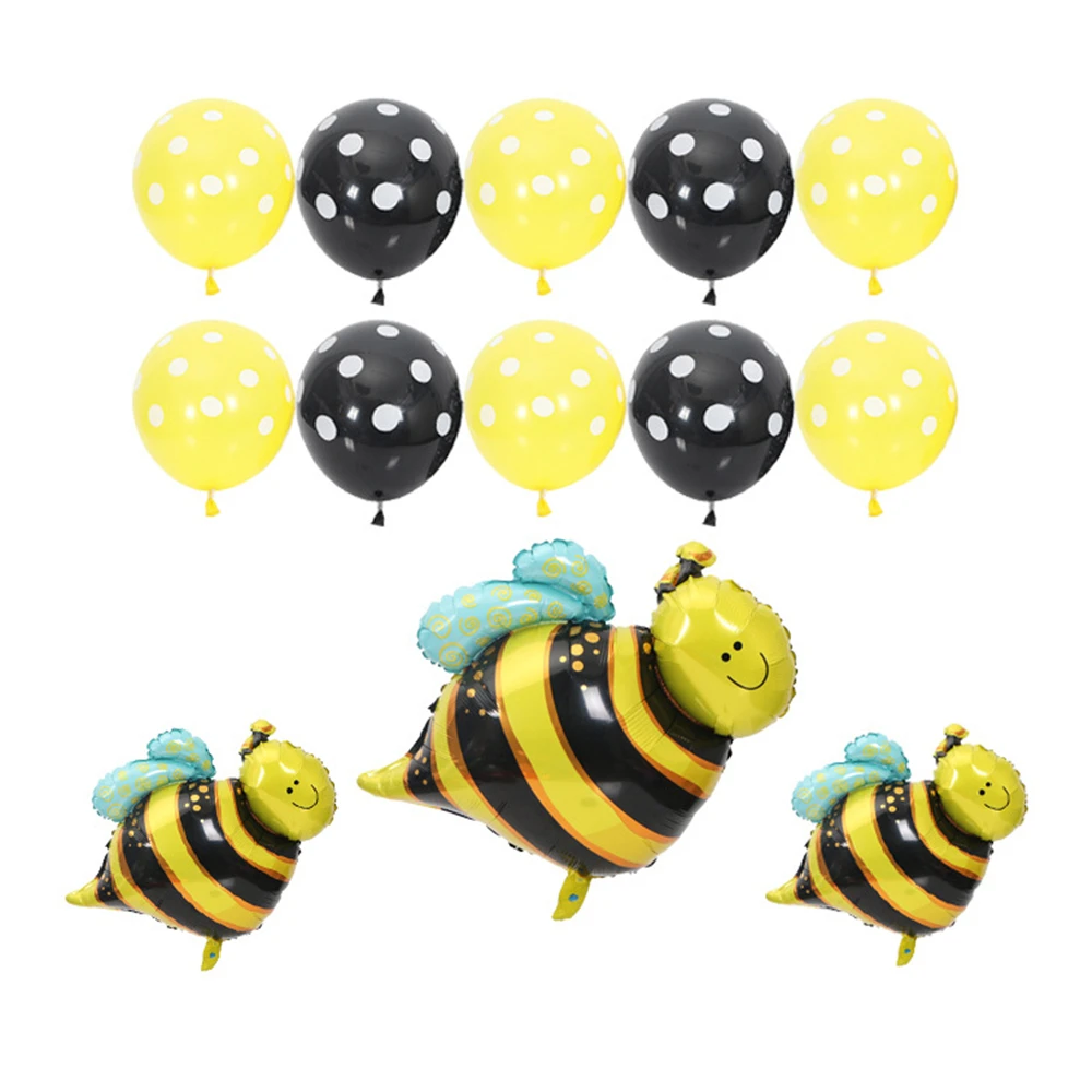 Набор для украшения желтые шарики с пчелками из фольги вечерние девочек | Дом и