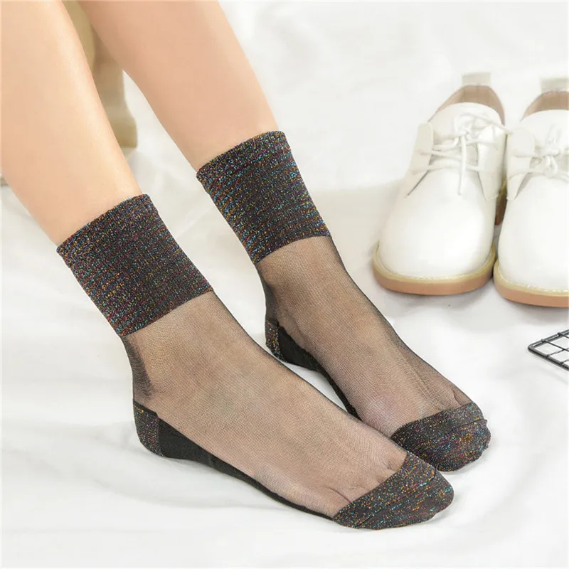 Сексуальные кружевные сетчатые ажурные носки прозрачные эластичные забавные до