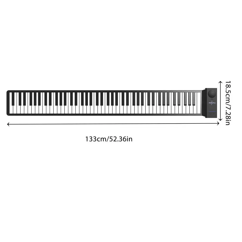 88 key piano ​flexible digital roll up piano keyboard silicone folding electronic keyboard built in speaker early learning edu free global shi