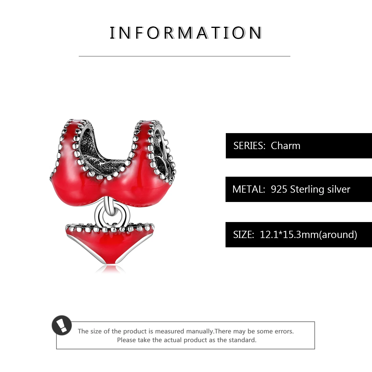 Бусины из серебра 925 пробы красное бикини креативные эмалевые Женские аксессуары