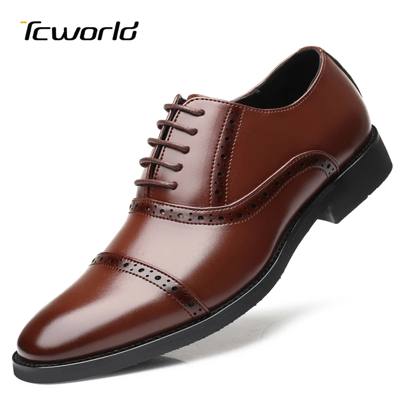 Мужская деловая обувь Elgant коричневые классические Классические Кожаные Туфли