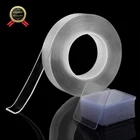 Лента нано Двусторонняя прозрачная, Многоразовые водонепроницаемые клейкие ленты, очищаемые принадлежности для кухни и ванной