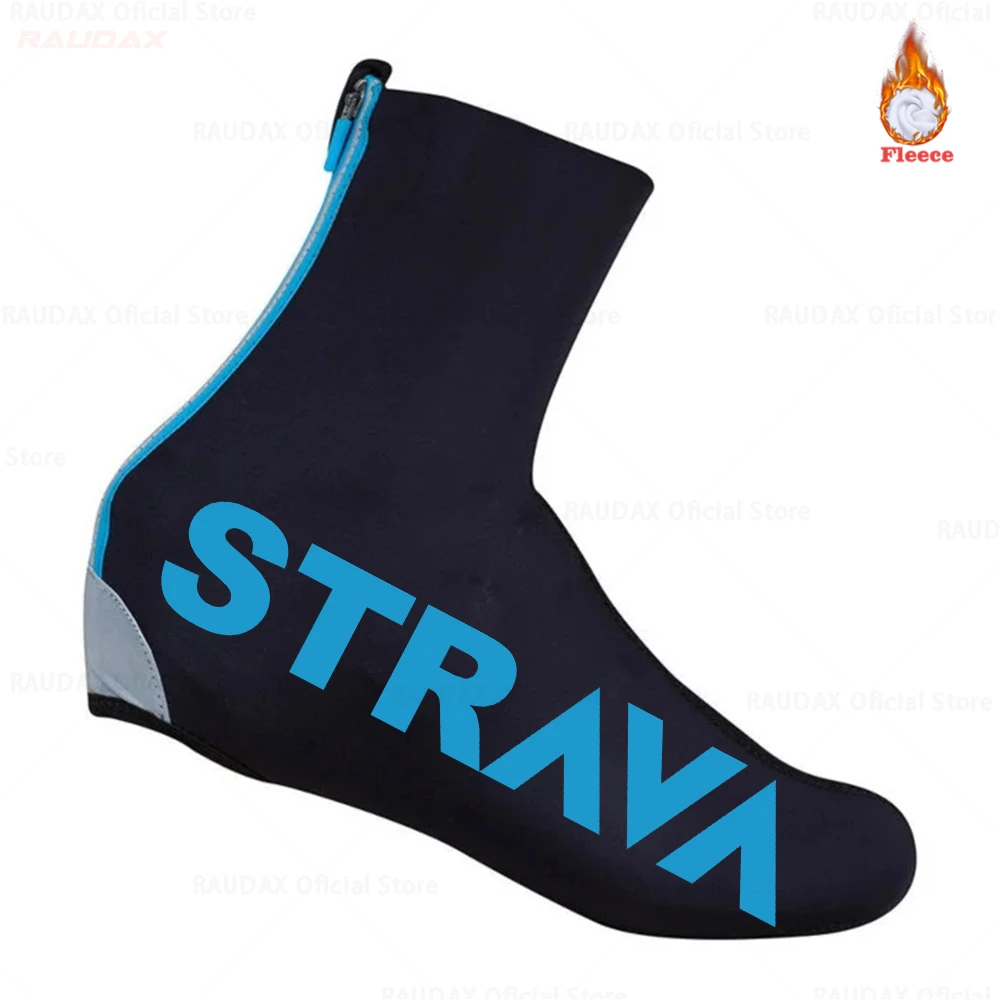 Зима 2021 флисовый чехол Strava для велосипедной обуви на молнии спортивной мужской