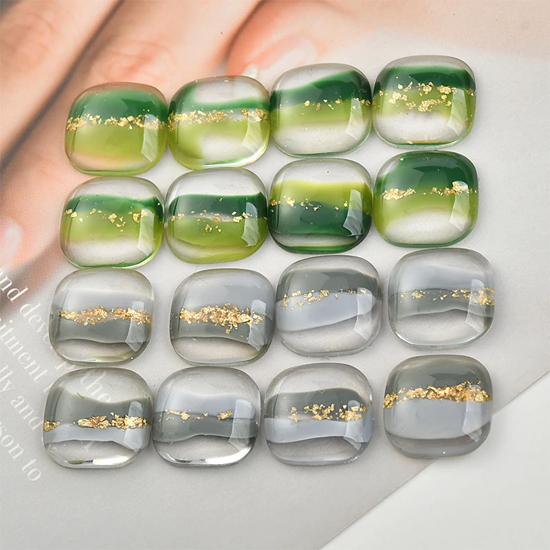 Модные Геометрические Квадратные бусины 40 шт./лот 16 мм из смолы с плоской задней