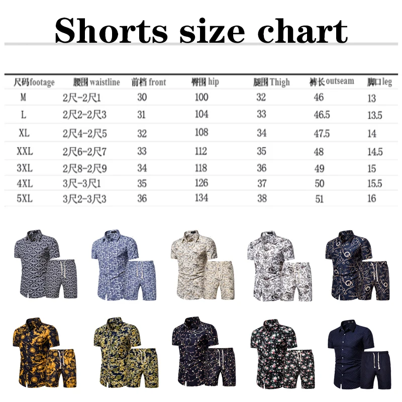 

Fashion Summer New Men's Clothing Short-sleeved Printed Shirts Shorts 2 Piece Fashion Male Casual Beach Wear Clothes