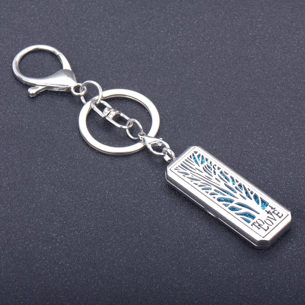 10 шт./лот прямоугольное дерево ароматерапия эфирное масло диффузор брелок духи