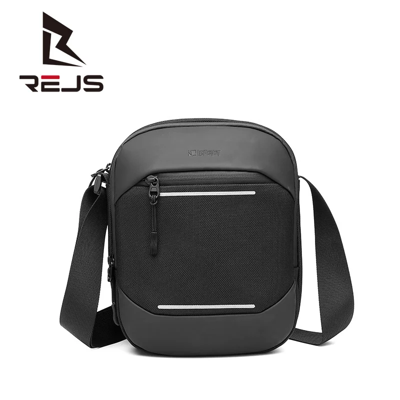 

REJS LANGT Casual Men's Shoulder Bag Fashion Crossbody Bags for Male Business Office Work Messenger Bag Reflective Strip Design