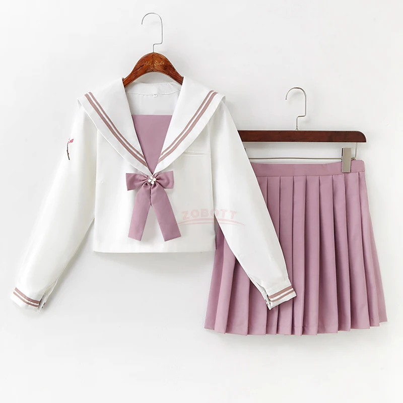 Японская розовая школьная форма JK моряка для студентов средней школы одежда