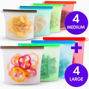 Многоразовая силиконовая сумка для хранения еды 1000 мл 1500 мл герметичное уплотнение пищевые силиконовые пакеты Ziplock контейнер для морозильной камеры свежие сумки