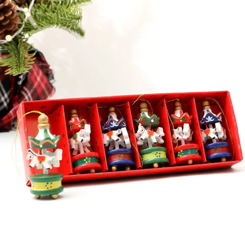 

Christmas Decoration, 5CM, Carousel Pendant, 1 Box of 6pcs, Festive Party Scene Decoration, DIY New Year Home Children's Toys
