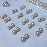 china factory wholesale 10 pcs 5 pairs 6 6 5mm half drilled round white natural freshwater pearl
