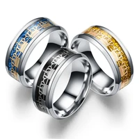 asjerlya creative luminescent crown rings luminous dark gold color stainless steel ring tourist souvenir men and women jewelry