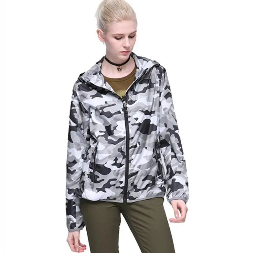 

Military style Jacket 2020 New Arrival Female Sunscreen waterproof Jacket Chaquetas Camouflage hooded Mujer Jackets Wq920