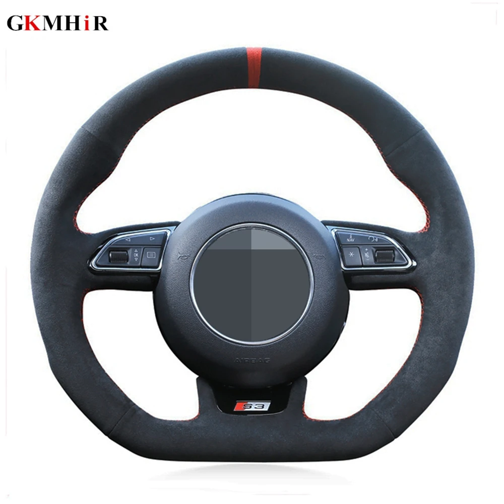 

DIY Genuine Leather Suede Car Steering Wheel Cover For Audi S1 8X S3 8V Sportback S4 B8 Avant S6 C7 S5 8T S7 G8 RS Q3 8U SQ5 8R