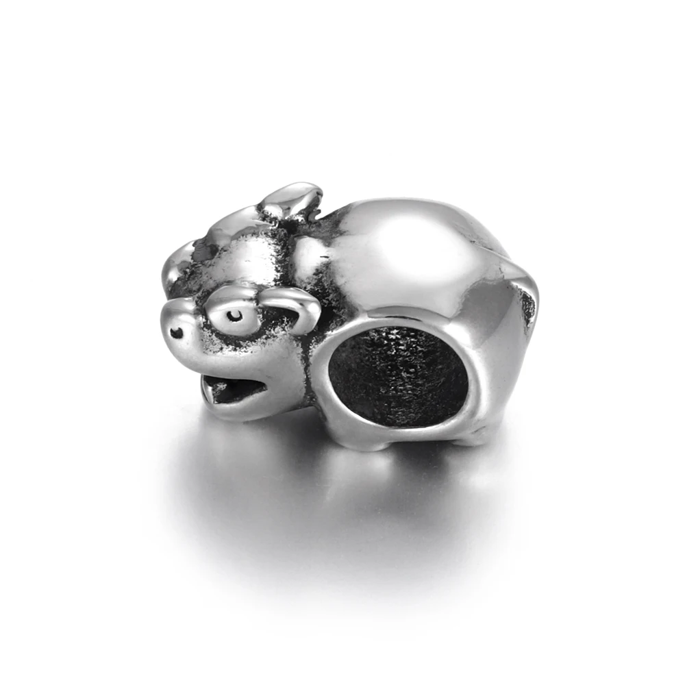 Нержавеющая сталь бегемота из бисера отполированное 5 мм отверстие Европейские