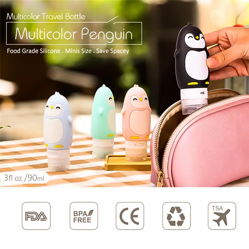 Еда из пищевого силикона 60/80/90/100 мл для макияжа Симпатичные Путешествия бутылки