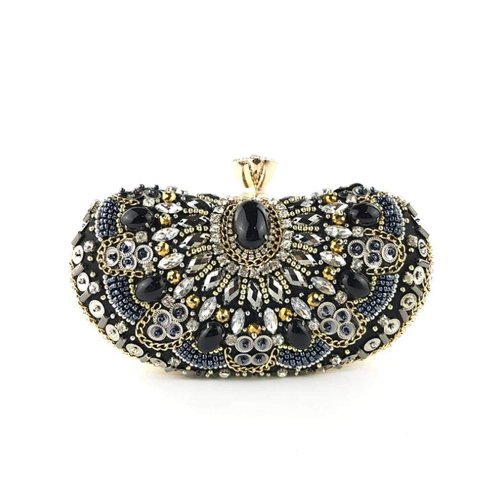 

Luxury Bling Rhinestone Clutch Evening Bag Women Brand Designer Chic Diamond Handbag Chain Shoulder Bag For Evening Party Purse
