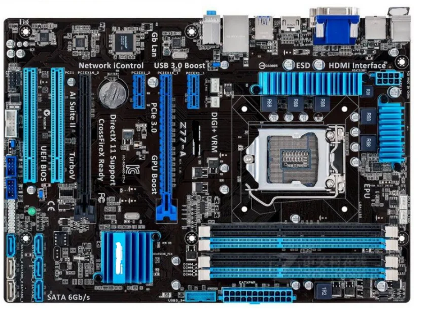 

Desktop used Motherboard Z77-A LGA 1155 DDR3 USB2.0 USB3.0 32GB For I3 I5 I7 22/32nm Z77 Original motherboards
