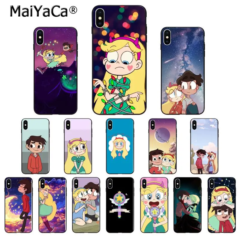 MaiYaCa STAR VS THE Force OF EVIL мягкий, силиконовый, из ТПУ черный чехол для iPhone X XS MAX 6 6S 7 7plus 8 8Plus 5 5S XR