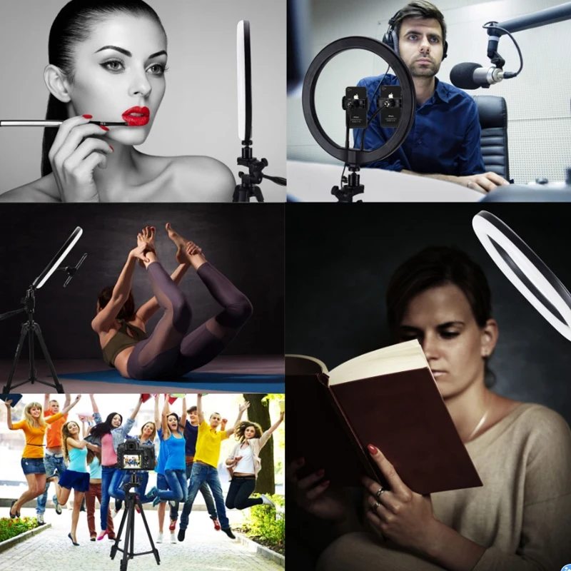 

10-Inch Fill Light Tripod 360 degree Retractable and Height-Adjustable Portable Camera Mobile Phone Live Flash Bracket