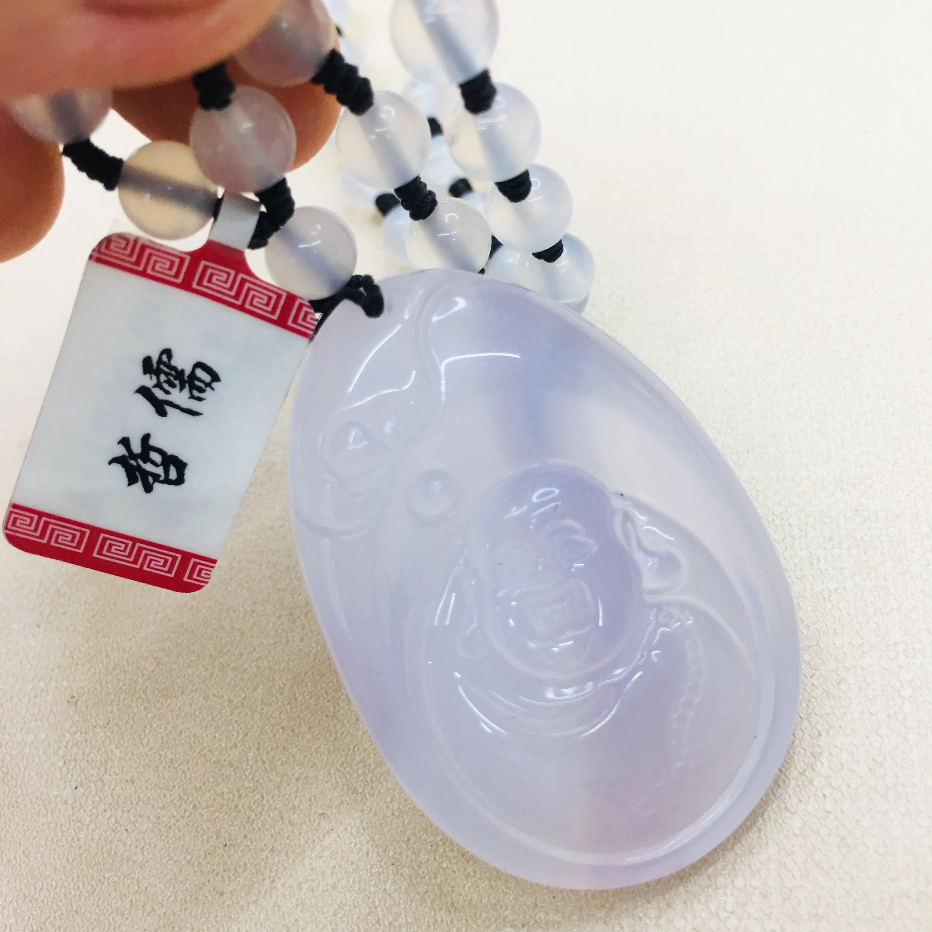 

Натуральная бразильская Подвеска из нефрита с ледяным дном, фиолетовый кулон Будды с халцедоном, ожерелье, цепь на свитер