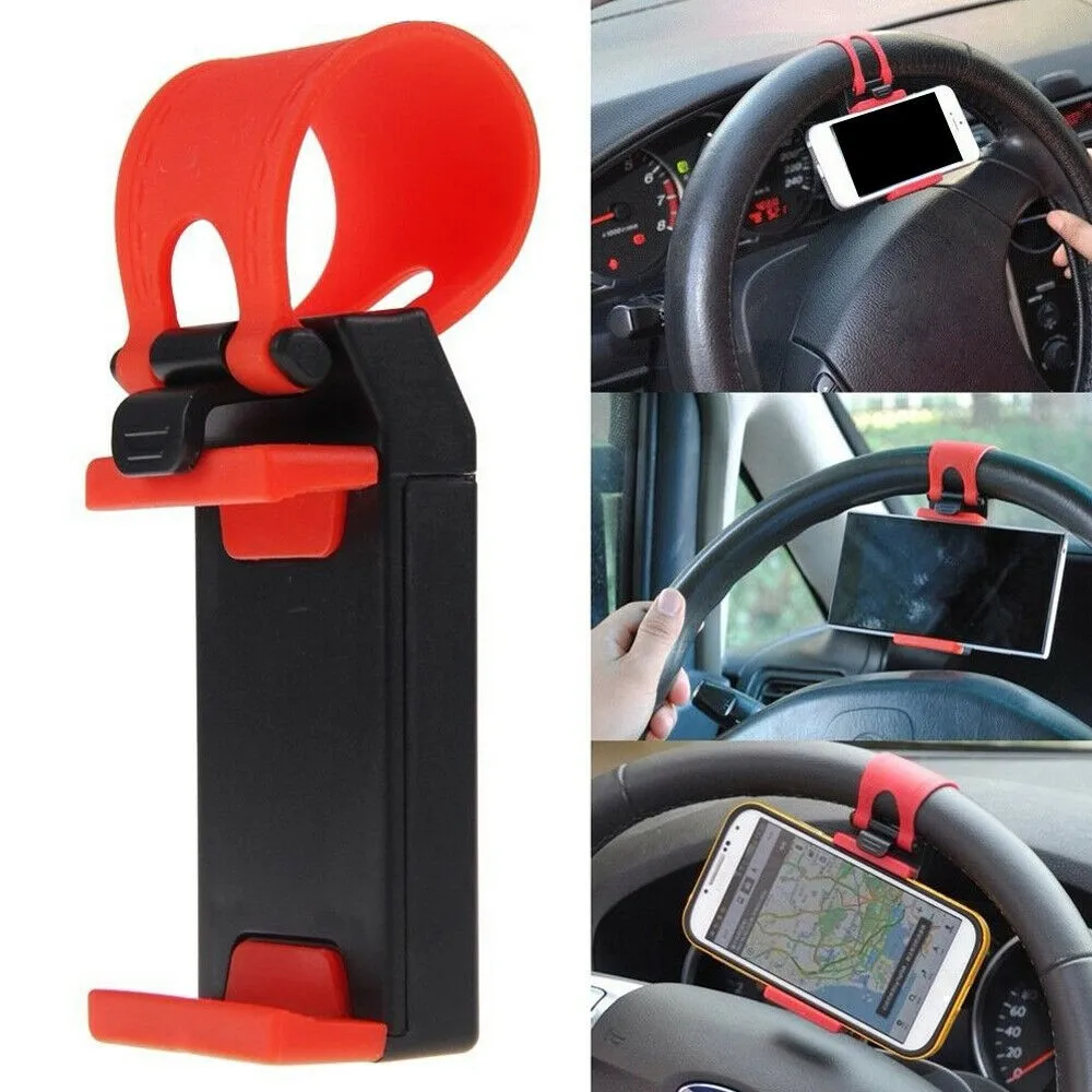 

1× Phone Accessories Car Clip GPS Hands-Free Mount Stand Steering Wheel