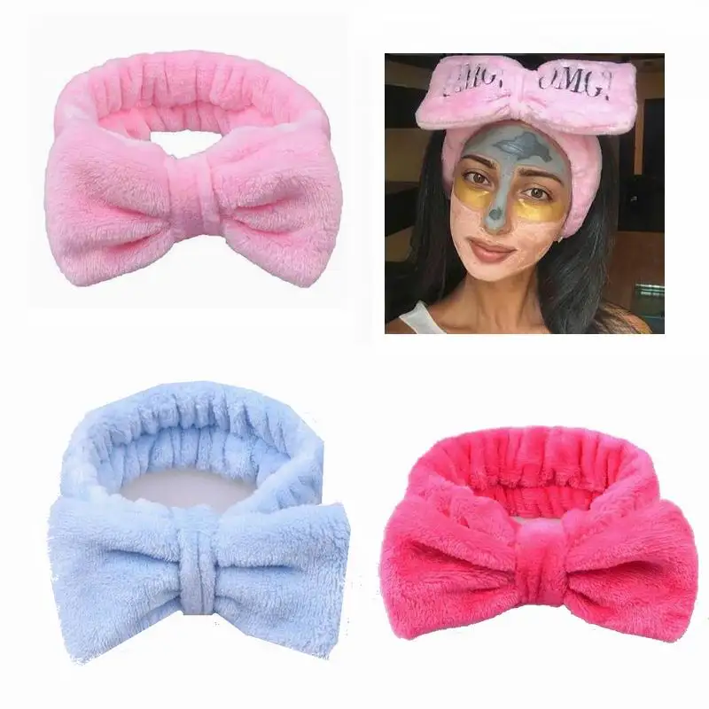 Developfly OMG повязки на голову для женщин и девочек бантик мытья лица тюрбан макияжа