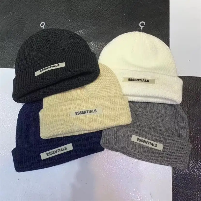 Beanie Winter Hats For Women Ladies Men Brimless Watch Docker ESSENTIALS Skull Cap Bonnet Autumn Knitted Hip hop Skullies Cuffed