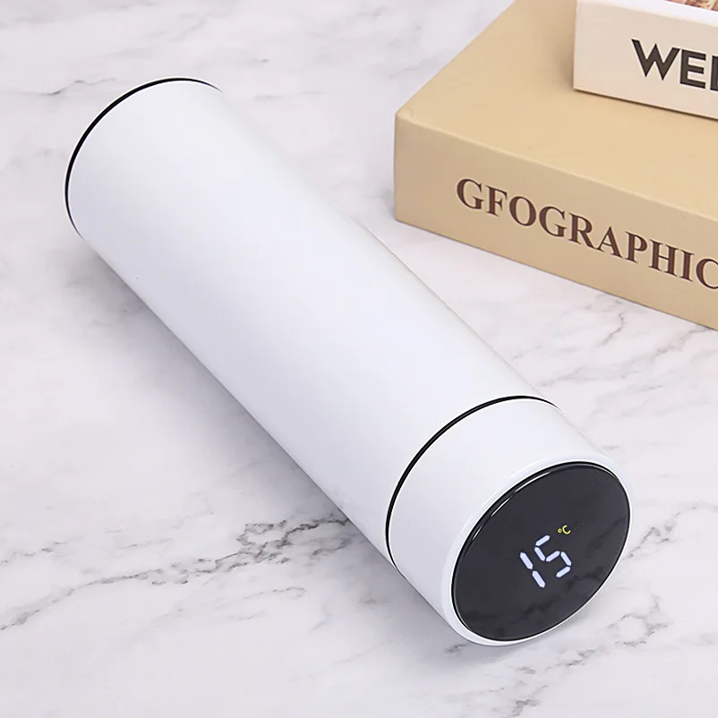 

New stainless steel thermos portable double layer vacuum thermos bottle sports fashion LED temperature display thermos cup