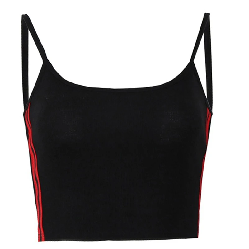 Сексуальные женские полосатые топы на бретельках обрезанный кроп-топ летний