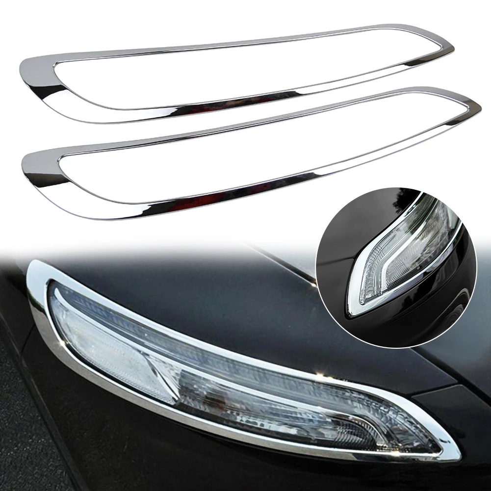 Подходит для Jeep Cherokee 14-18 Хром спереди головной светильник абажур лампы с