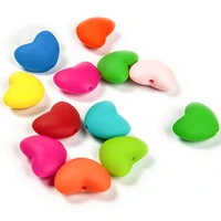 cute idea 10pcs heart silicone beads pacifier clip bpa free diy for baby produce chewing teether food grade dental care toys