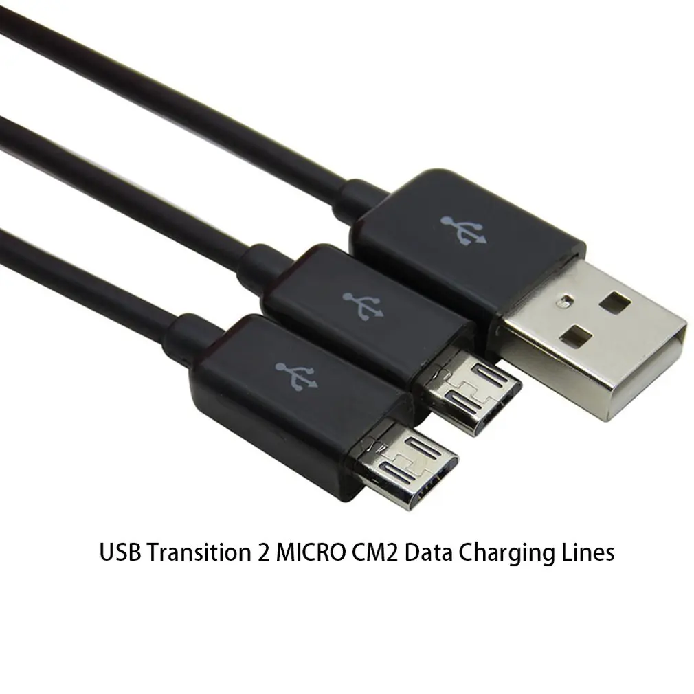 Высококачественный черный USB 2 0 Dual Micro Мужской y разветвитель кабель для зарядки и