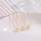 Ожерелье с подвеской из искусственного жемчуга, Женские аксессуары, минималистичное ожерелье из нержавеющей стали, Женские Ювелирные изделия