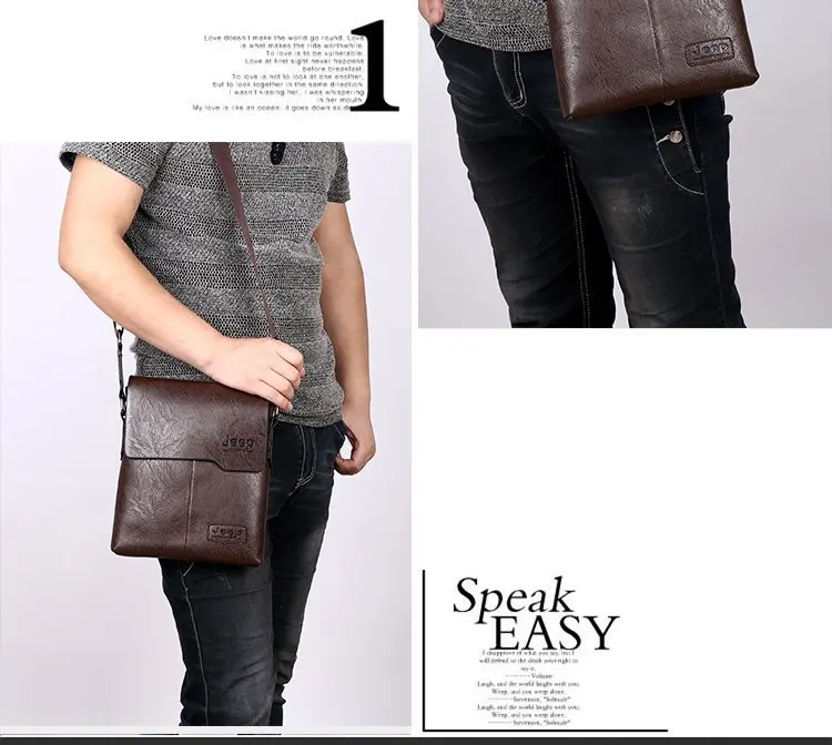 Мужские сумки-тоут, набор Jeep buluo, известный бренд, новая модная мужская кожаная сумка-мессенджер, мужская сумка через плечо, деловые сумки для мужчин