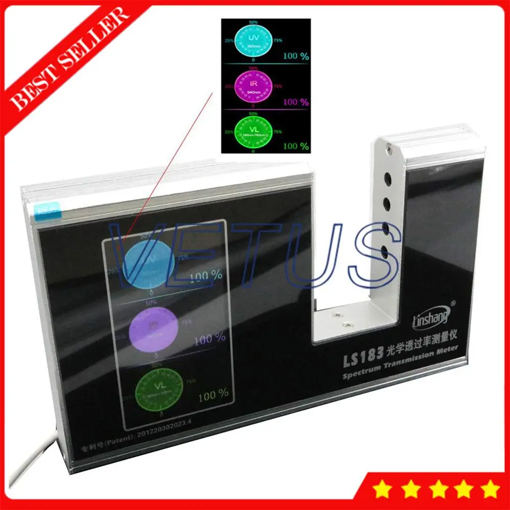 LS183 портативный измеритель передачи спектра для 3 в 1 Функция UV 365nm IR 940nm свет 380nm 760nm