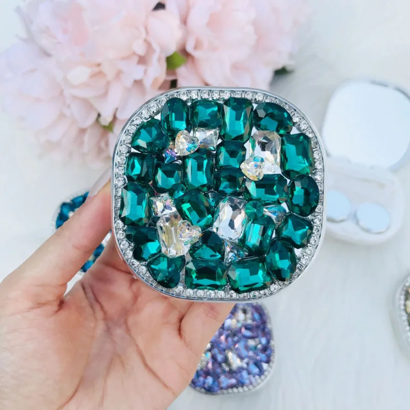 Чехол для контактных линз с сияющими бриллиантами простая коробка хранения