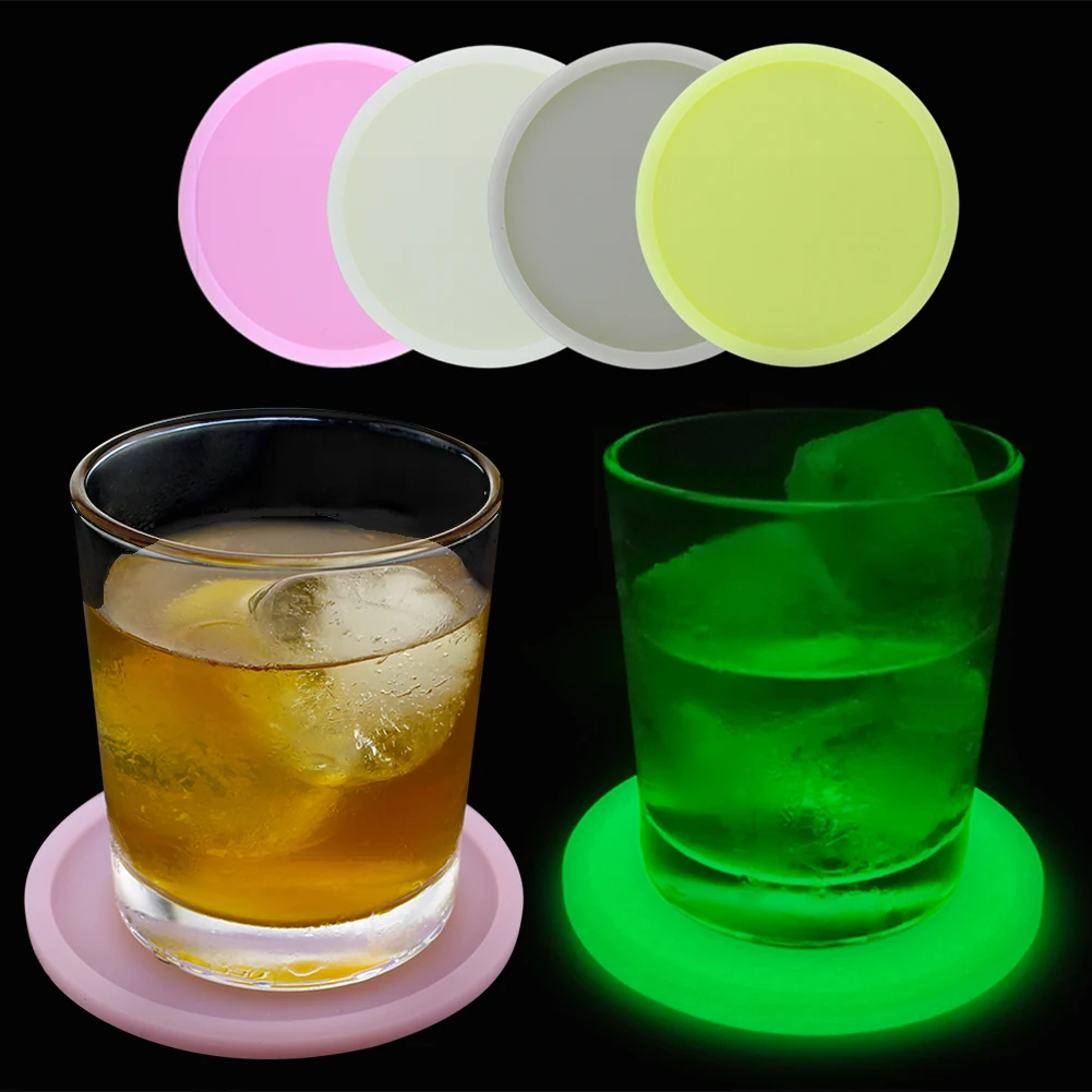 Мигающая круглая форма стикер коврик для воды силиконовый вина стеклянная
