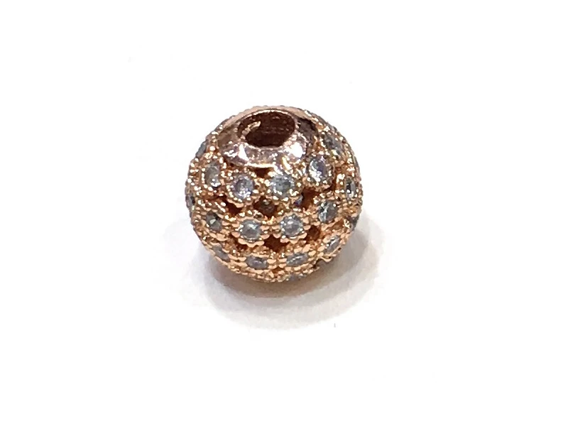

Brass Micro Pave CZ Zircon Round Ball Spacer Charm Finding Bead Accessories for Bracelet Necklace DIY Jewelry Design Making 8mm